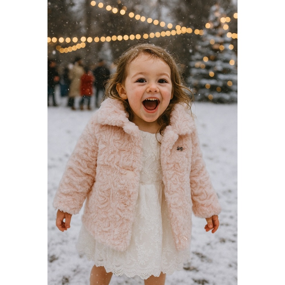 Juicy Couture child's Size 3T..BlushPink Soft and Fluffy Plush Textured Faux Fur